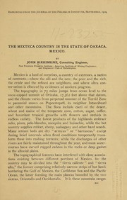 Cover of: The Mixteca country in the state of Oaxaca, Mexico