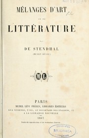 Cover of: Mélanges d'art et de littérature