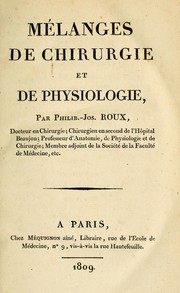 Cover of: Mélanges de chirurgie et de physiologie