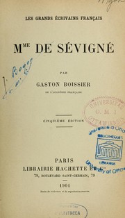 Cover of: Mme de Sévigné by Boissier, Gaston