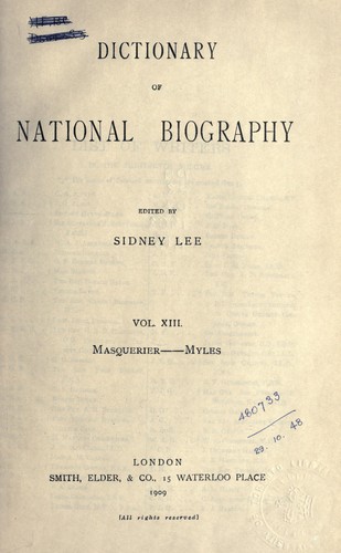what is the dictionary of national biography