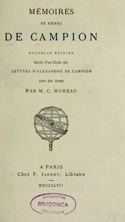 Cover of: Mémoires