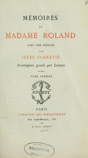 Cover of: Mémoires de madame Roland \ by Mme Roland