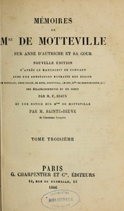 Cover of: Mémoires de mme. de Motteville sur Anne d'Autriche et sa cour