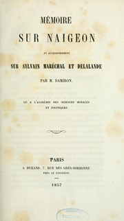 Mémoire sur Naigeon et accesoirement sur Sylvain Maréchal et Delalande by Jean Philibert Damiron