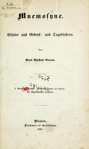 Cover of: Mnemosyne: Blätter aus Gedenk- und Tagebüchern
