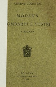 Cover of: Modena, Lombardi e Vestri a Bologna