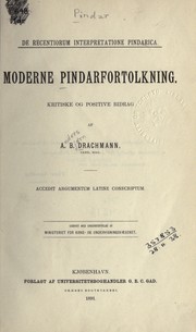 Cover of: Moderne Pindarfortolkning by Anders Bjorn Drachmann