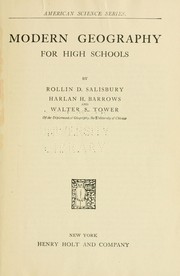 Cover of: Modern geography for high schools