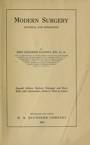 Cover of: Modern surgery, general and operative by J. Chalmers Da Costa