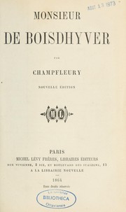 Cover of: Monsieur de Boisdhyver