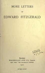 Cover of: More letters by Edward FitzGerald