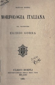 Cover of: Morfologia italiana