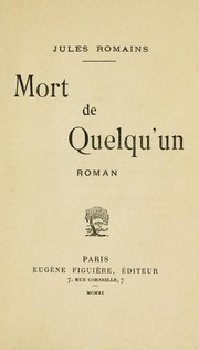Cover of: Mort de quelqu'un