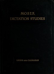 Cover of: Moser dictation studies by Paul Moser