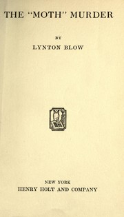 The "Moth" murder by Lynton Blow