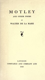 Cover of: Motley, and other poems by Walter De la Mare