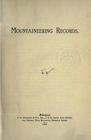 Cover of: Mountaineering records