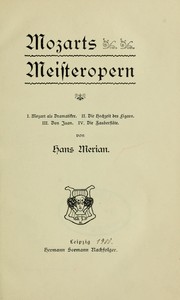 Mozarts Meisteropern by Hans Merian