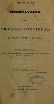 Cover of: Mrs. Royall's Pennsylvania