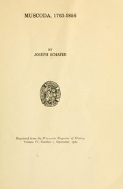 Cover of: Muscoda, 1763-1856