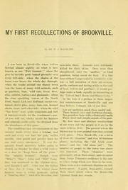 Cover of: My first recollections of Brookville, Pa. 1840 to 1843 ...