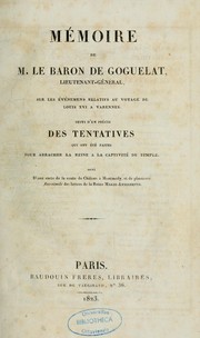 Cover of: Mémoire de M. le baron de Goguelat ... by Goguelat, [François] baron de