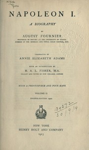 Cover of: Napoleon I by Fournier, August