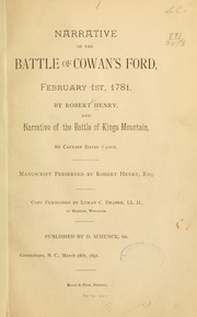 Cover of: Narrative of the battle of Cowan's Ford, February 1st, 1781 by Henry, Robert