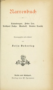 Cover of: Narrenbuch: Kalenberger, Peter Leu, Neithart Fuchs, Markolf, Bruder Rausch