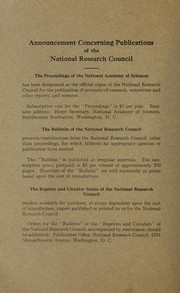 Cover of: The National Research Council by Alfred D. Flinn