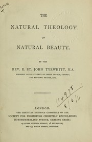 Cover of: The natural theology of natural beauty