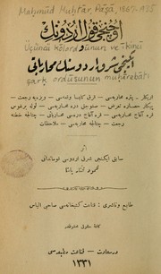 Cover of: Üçüncü kölordūnun ve ikinci şark ordūsunun muḥarebāti by Mahmut Muhtar Paşa