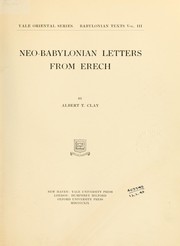 Cover of: Neo-Babylonian letters from Erech