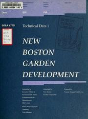 Cover of: New Boston garden development, draft environmental impact report (eir), project impact report (pir)