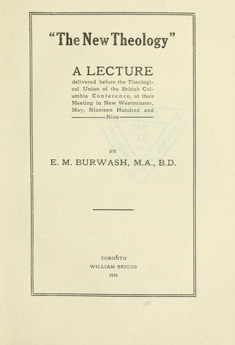 cover of The new theology, a lecture