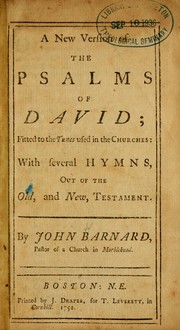 Cover of: A New version of the Psalms of David: fitted to the tunes used in the churches ; with several hymns, out of the Old, and New, Testament