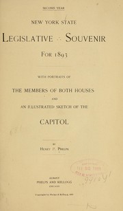 Cover of: New York state legislative souvenir for 189 by Henry Pitt Phelps