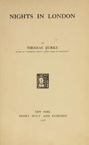 Cover of: Nights in London by Thomas Burke