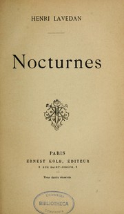 Cover of: Nocturnes. by Henri Lavedan