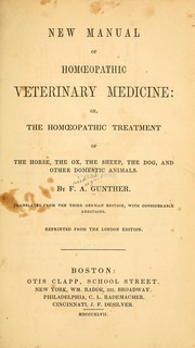 New manual of homœopathic veterinary medicine by Friedrich August Günther, Joseph John Thomson, P J Martin, Jourdan