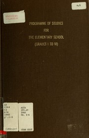 Cover of: Programme of studies for the elementary school: grades I to VI