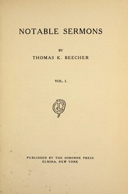 Notable sermons by Thomas Kinnicut Beecher