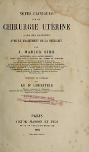 Cover of: Notes cliniques sur la chirurgie utérine: dans ses rapports avec le traitement de la stérilité