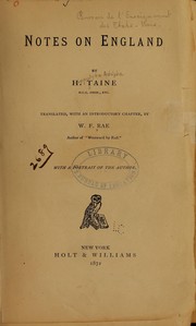 Cover of: Notes on England by Hippolyte Taine