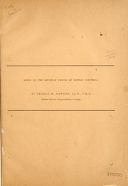 Notes on the Shuswap people of British Columbia by George Mercer Dawson