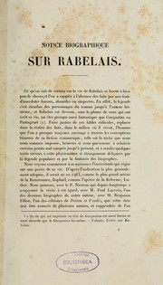 Cover of: Notice biographique sur Rabelais