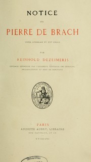 Cover of: Notice sur Pierre de Brach, poète bordelais du XVIe siècle