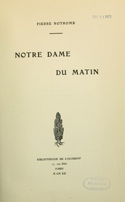 Cover of: Notre Dame du matin