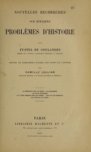 Cover of: Nouvelles recherches sur quelques problémes d'histoire